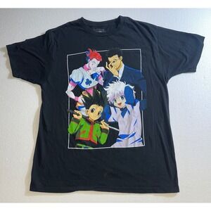 Hunter x Hunter Graphic Tee Black Gon Killua Hisoka Leorio Anime Shirt Mens L
